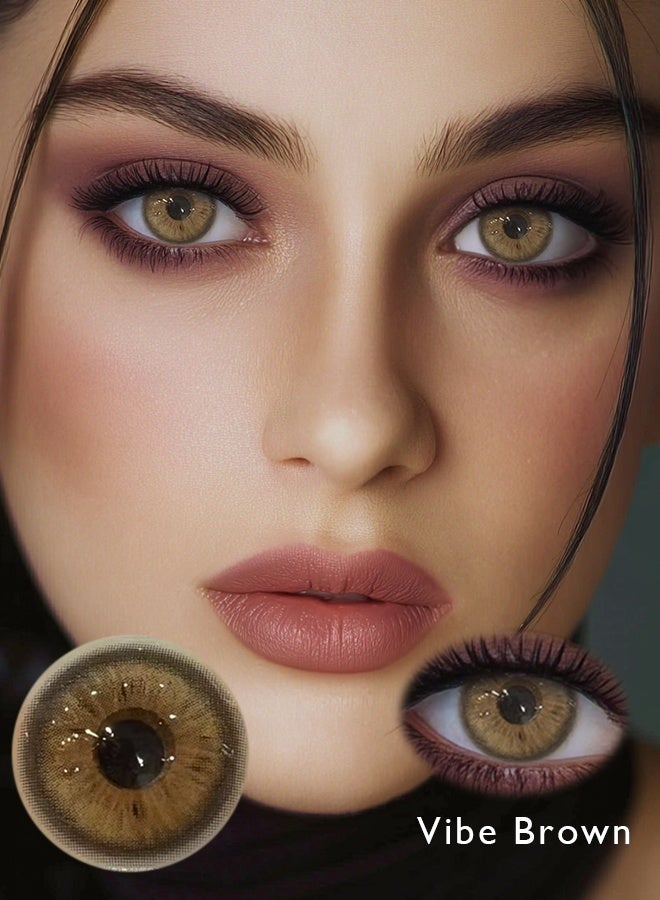 Catchu Look Colored 14.2mm Brown Contact Lenses Natural 1 Pair Yearly Lenses - Image 3